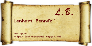 Lenhart Bennó névjegykártya